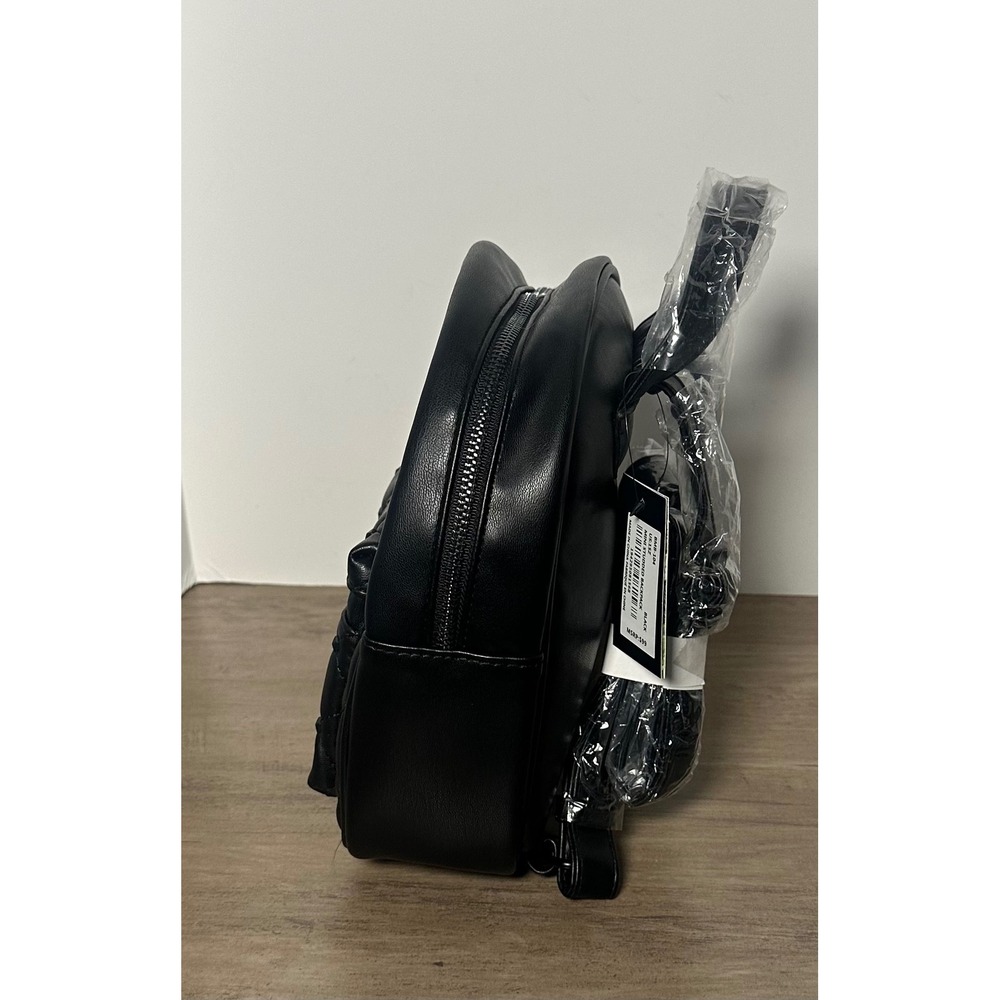 Badgley Mischka Black Vegan Leather‎ Mini Studded Backpack Designr Bag NWT - Picture 2 of 10